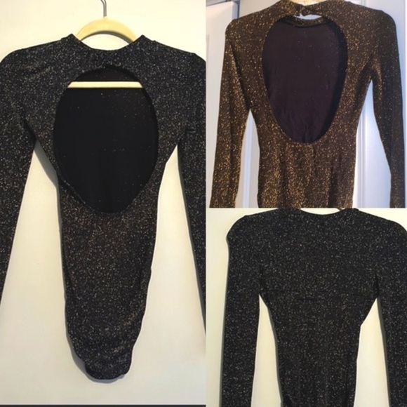 Hot H&M gorgeous shimmer open back sexy bodysuit - Picture 3 of 16